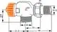 Thermostat-Ventilunterteil mit axialer Form und Gewindeanschluss, angezeigt mit Abmessungen. Produkt von IMI Hydronic Engineering.